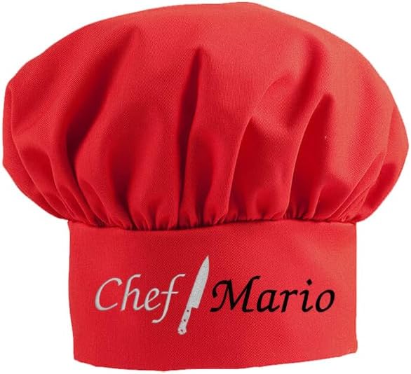 Made in USA Personalized Chef Hat with Custom Embroidery for Adults and Kids Cooking BBQ Gift Add a Name to Chef Knife Design - Image 8