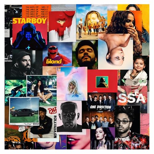 Image of SAW Music Album Posters Wall Poster - Pack Of 70 | 4 x 4 Inches | Aesthetic Artwork | Wall Decor Posters For Living Room, Bedroom, Home And Office