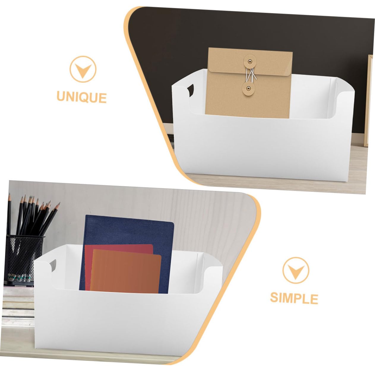 TEHAUX 3pcs Desktop File Organizer Stylish Magazine Holder for Office Dorm Multifunctional Storage for Books Cosmetics Toys Sundries