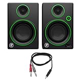 Mackie CR Series 3' Creative Reference Multimedia Monitors (Pair) (CR3) with Monoprice 1/8' TRS Male...
