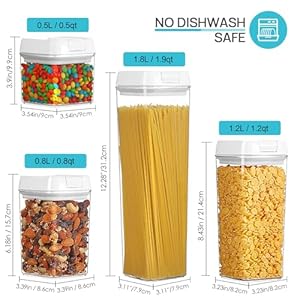 Vtopmart Airtight Food Storage Containers, 7 Pieces BPA Free Plastic Cereal Organizer Canisters with Easy Lock Lids, for Kitchen Pantry Organization, 24 Labels, White Vtopmart Airtight Food Storage Containers 7 Pieces BPA Free Plastic Cereal Organizer Canisters with Easy Lock Lids for Kitchen Pantry Organization 24 Labels White