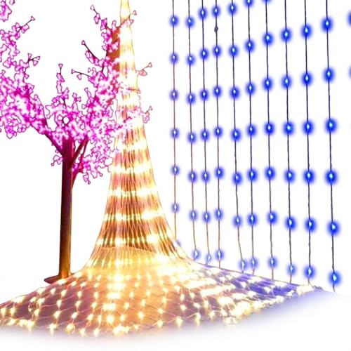 Rideau lumineux LED bleu pour décoration mariage et fête extérieure