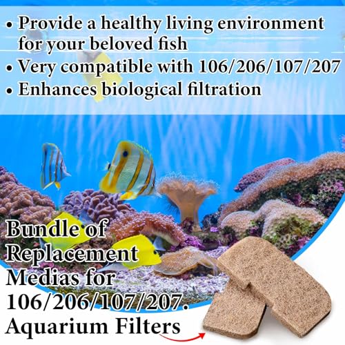 Image of Threlaco 10 Pack Compatible with Fluval 106 /206 /107 /207 Ammonia Remover Pads, Aquarium Canister Filter Media Replacement Pads for Fish Tank