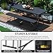 VSOAEIL 6 Foot Folding Bench, Portable Plastic Folding Bench Seat, Foldable Seat for Indoor Outdoor Picnic Camping Dining, Soccer Garden Multipurpose Entertaining Activities, Black, 2 Pack