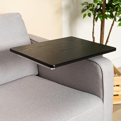 MEUBLE COSY Laptoptisch Höhenverstellbar mit Rollen Laptopständer Beistelltisch Sofatisch Nachttisch, Gestell aus Metall, Tischplatte aus Holz, Schwarz, 48x37x79 cm – Bild 7