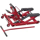Hubkraft: max. 680 kg. Hubhöhe min./max.: 11,8 cm bis 36,8 cm. Verriegelungspositionen: 20 cm, 28 cm und 33 cm