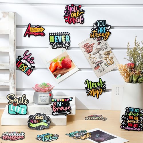 24 imanes decorativos negros con frases motivadoras miniatura 4