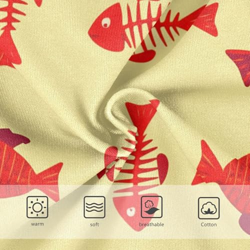 Cotton Girls Underwear Toddler Red Fish Bones Yellow Panties Little Girl Artistic Kids Briefs Undies 2t3