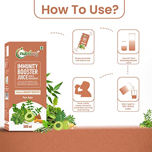 Image of Nutriorg Immunity Booster Juice 500 ml (Pack of 2) | Improves your digestion | Boosts Immunity | Used Organically Grown ingredients