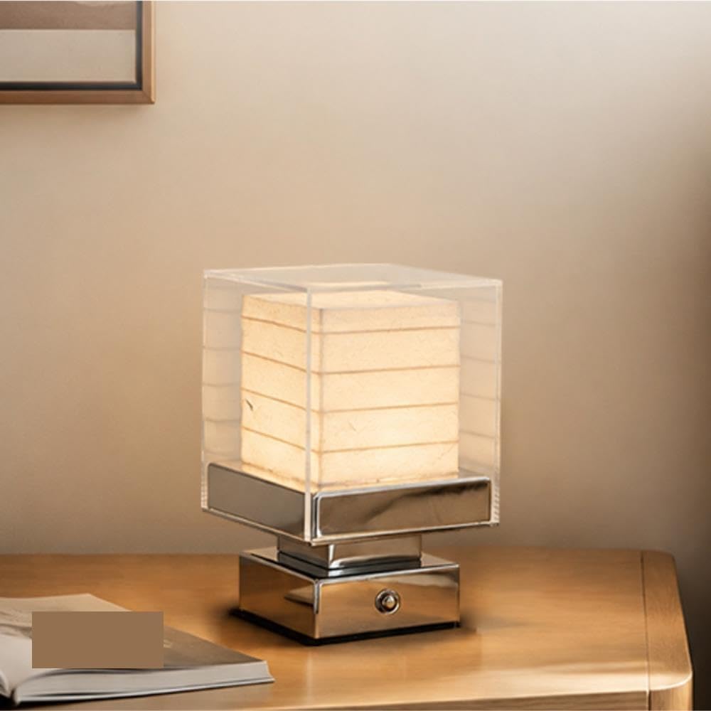 Lampada moderna in acrilico di lusso, luce ambientale sul comodino | Lusso moderno, acrilico, controllo touch, LED, luce notturna ambientale