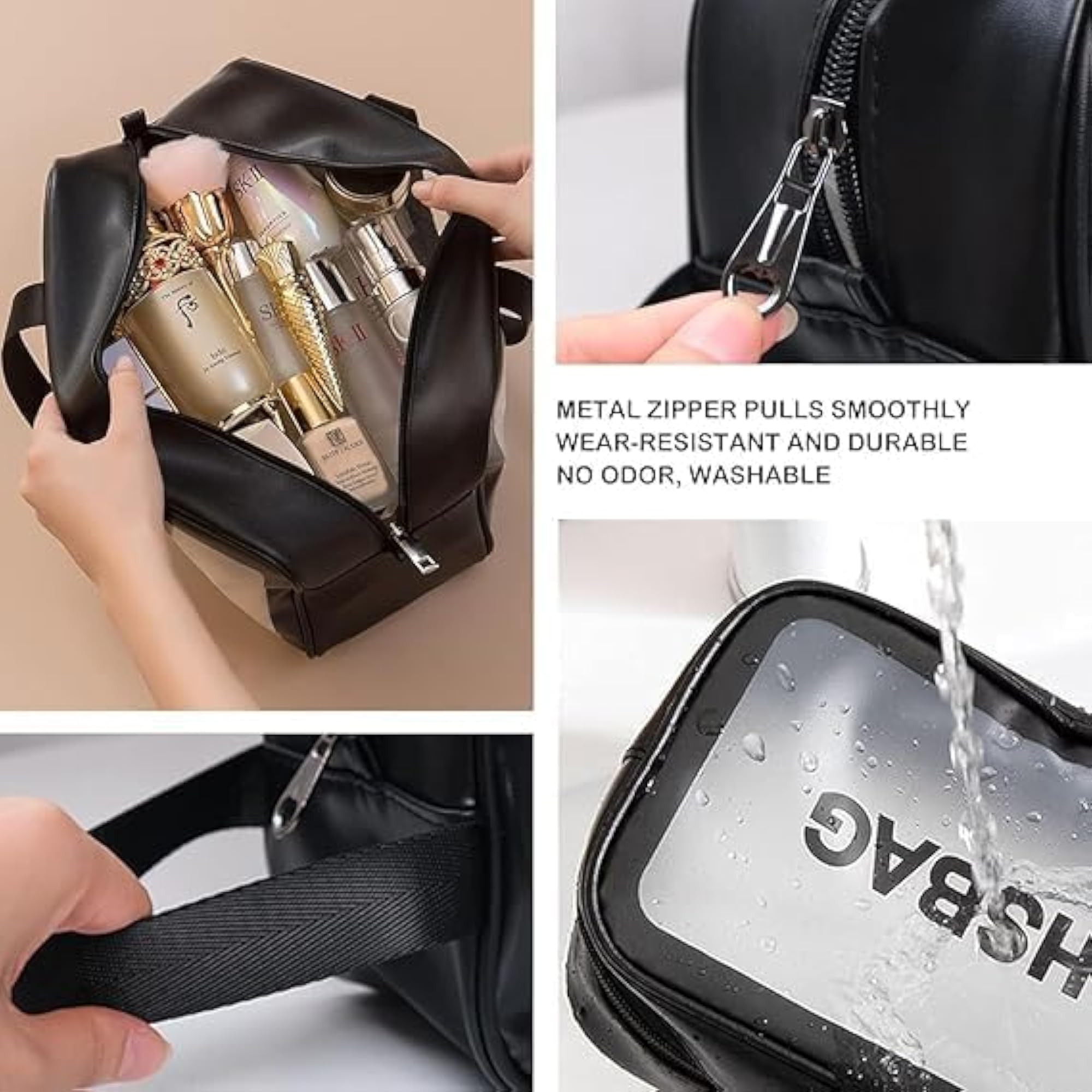 3 Piece Travel Toiletry Bag Set, Cosmetic Organizer Pouch