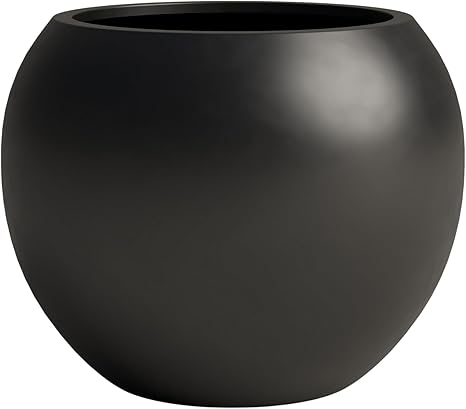 Indoor Sphere Planter, Black