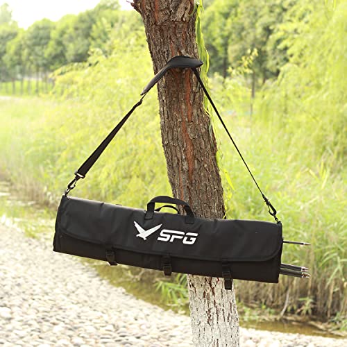 Fenjaner Archery Recurve Bow Accessories Bag Takedown Bow Case With Adjustable Shoulder Strap For Hunting Shooting (Black) #TOP2