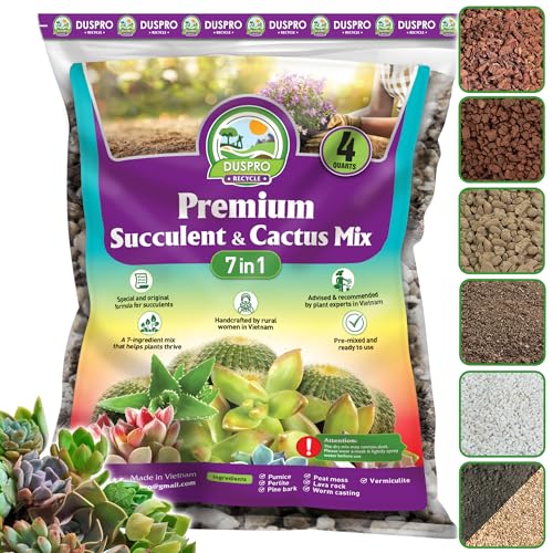 DUSPRO Succulents Soil Potting Mix – 7 in 1 Ingredients