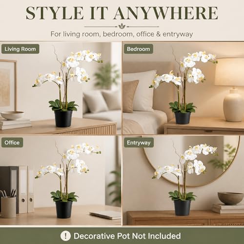 Soul Relaxation 25-Inches Artificial White Orchid Plant (Without Pot) - image 7