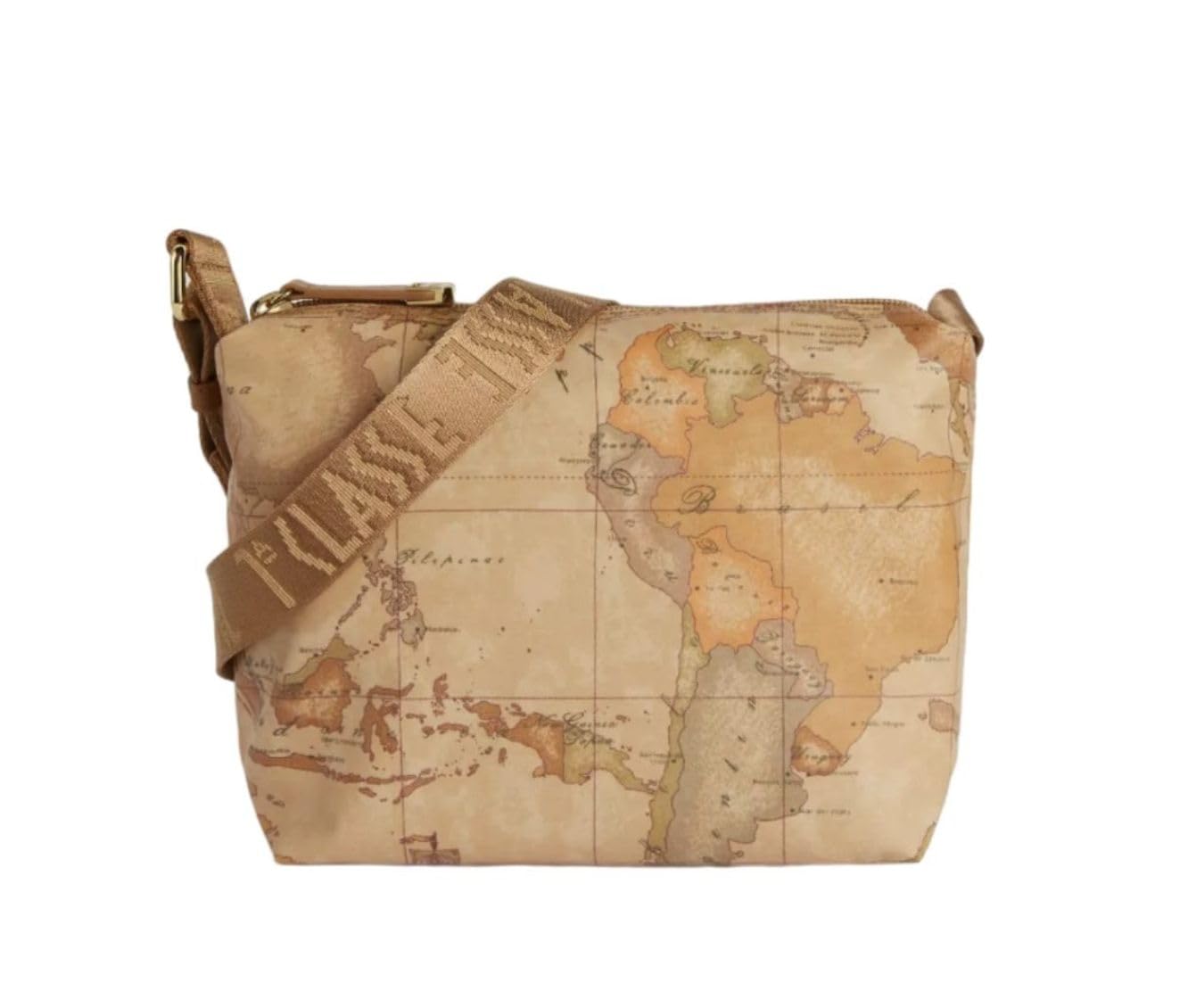 ALVIERO MARTINI 1a CLASSE Borsa a tracolla leggera, comoda, pratica e capiente realizzata con dettagli stampa geo su tutti i lati della borsa. Dispone di un ampio scomparto principale chiuso con zip e
