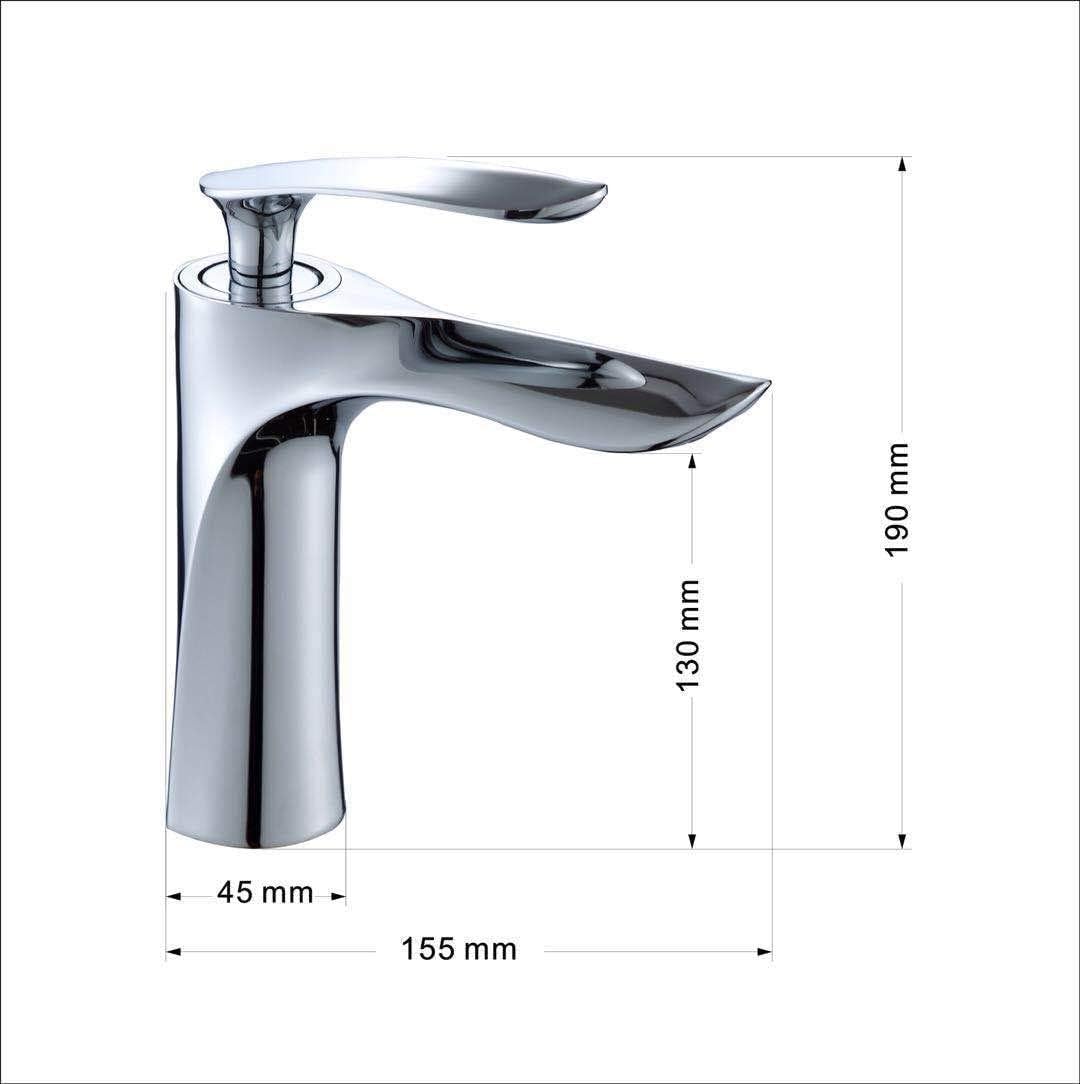 洗面用水栓 シングルレバー混合水栓 トイレ 手洗い 立水栓 手洗いボウル用 洗面台 水道 蛇口 取り付けホース付き (Medium,