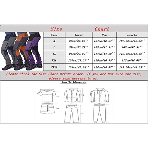 10 Memory Foam Mens Overalls Two Color Splicing Casual Pants Purple #TOP5