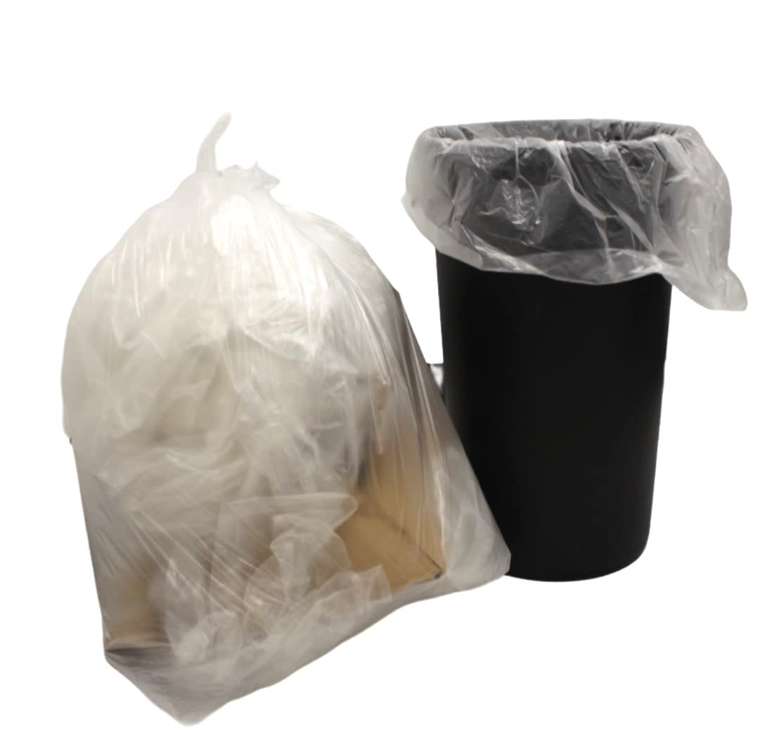 Sunrise Packaging Clear 100 X Strong Refuse Sacks Bin Bags Rubbish Bin Liners Polythene Waste Recycling Bags 18"X29"X39"