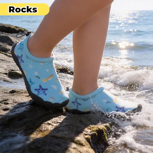 Image of Mishansha Kids Water Shoes Quick-Dry Wide Toe Box Non-Slip Barefoot Shoes Beach Pool Swim Shoes