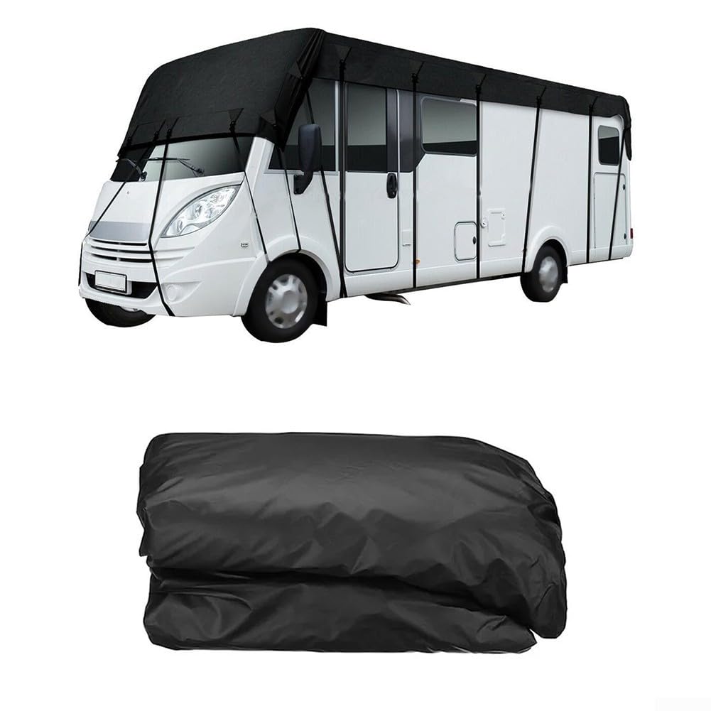 Protector superior negro para caravana, 6,5 m, resistente a los rayos UV