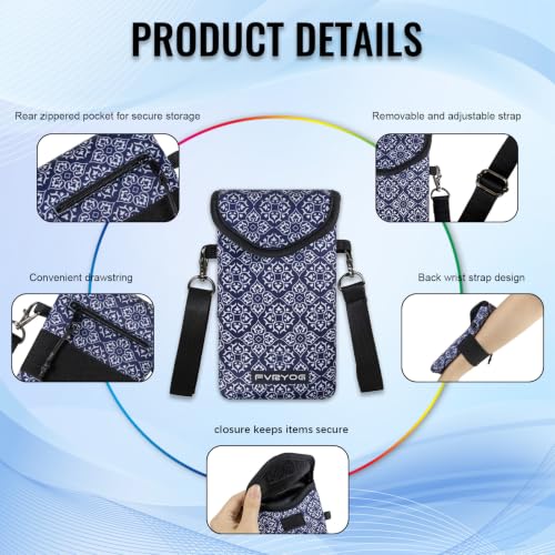 Image of Neoprene Phone Sleeve Pouch Case Bag for Men Women w /Crossbody Strap /Neck Lanyard for iPhone 17 /16 /15 /14 Pro Max, Samsung S25,Pixel 10