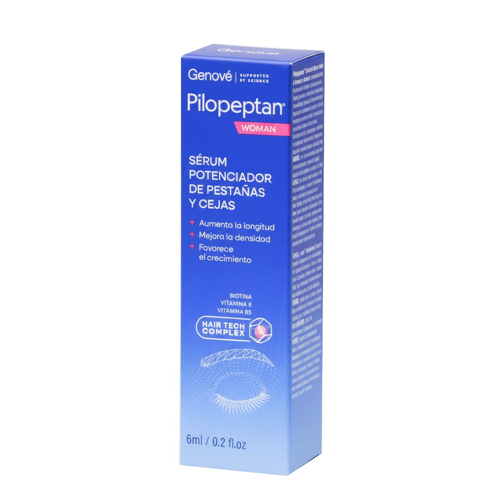 Pilopeptan Woman Sérum Potenciador de Pestañas y Cejas | Activa el crecimiento, Aumentando Longitud y Densidad | Hipoalergénico | 6 ml