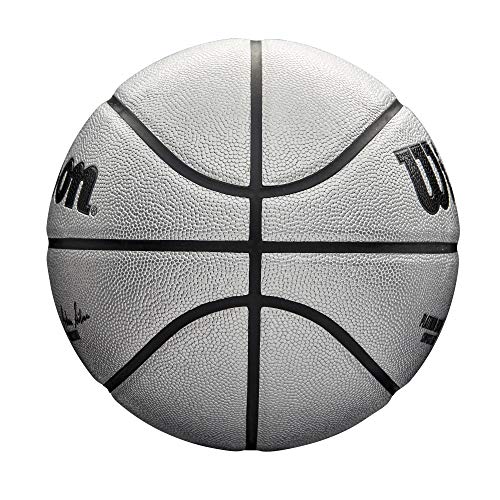 Wilson NBA Platinum Edition Baloncesto, balón oficial tamaño 7 de 29.5 pulgadas platino y negro 4