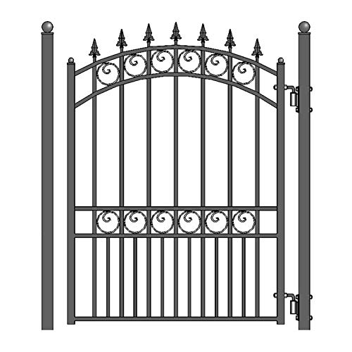 Image of ALEKO Driveway Pedestrian Gate | Metal Garden Gate | Pedestrian Door for Steel Gate | Anti-Rust Steel Gate | London | 5 ft PGLON
