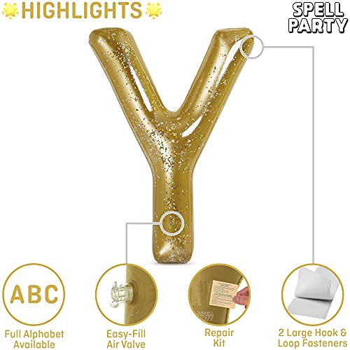 Xl Pool Party Decorations Inflatable Pool Float Single Letter By Spell Party – Large 60” Gold Alphabet Letter (Y) Balloon Indoor Outdoor Decor For Beach Party And Backdrop Banner #TOP5