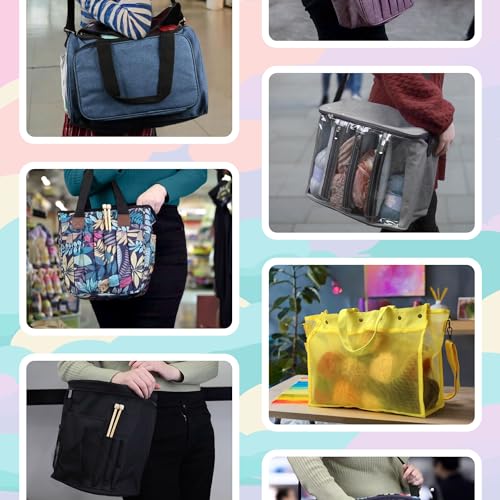 Image of JubileeYarn Rectangular Fabric Yarn Storage Tote Bag - Purple - 1 Bag