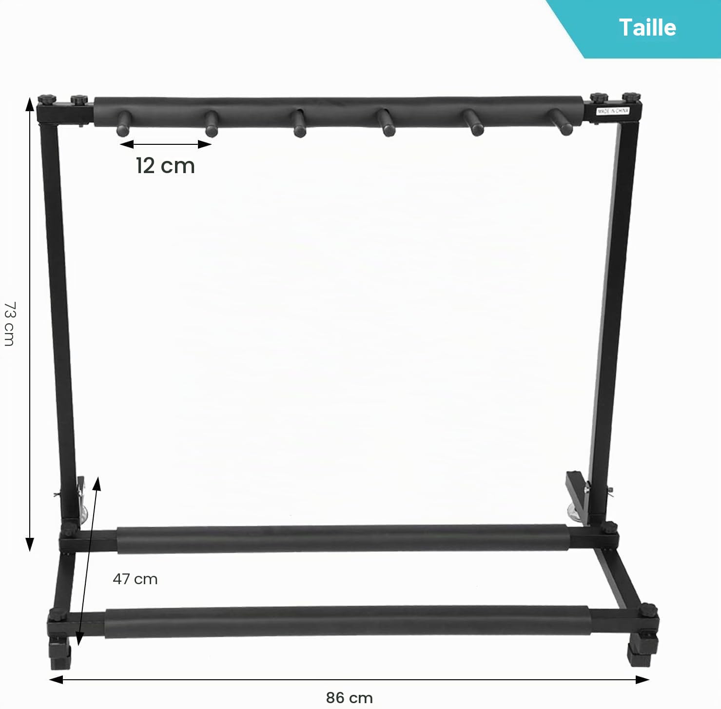 Support Guitare Cadre, Stand pour 5 Guitares, Support De Guitare Universel à 5 Compartiments, Pied De Guitare Multiple Pliable