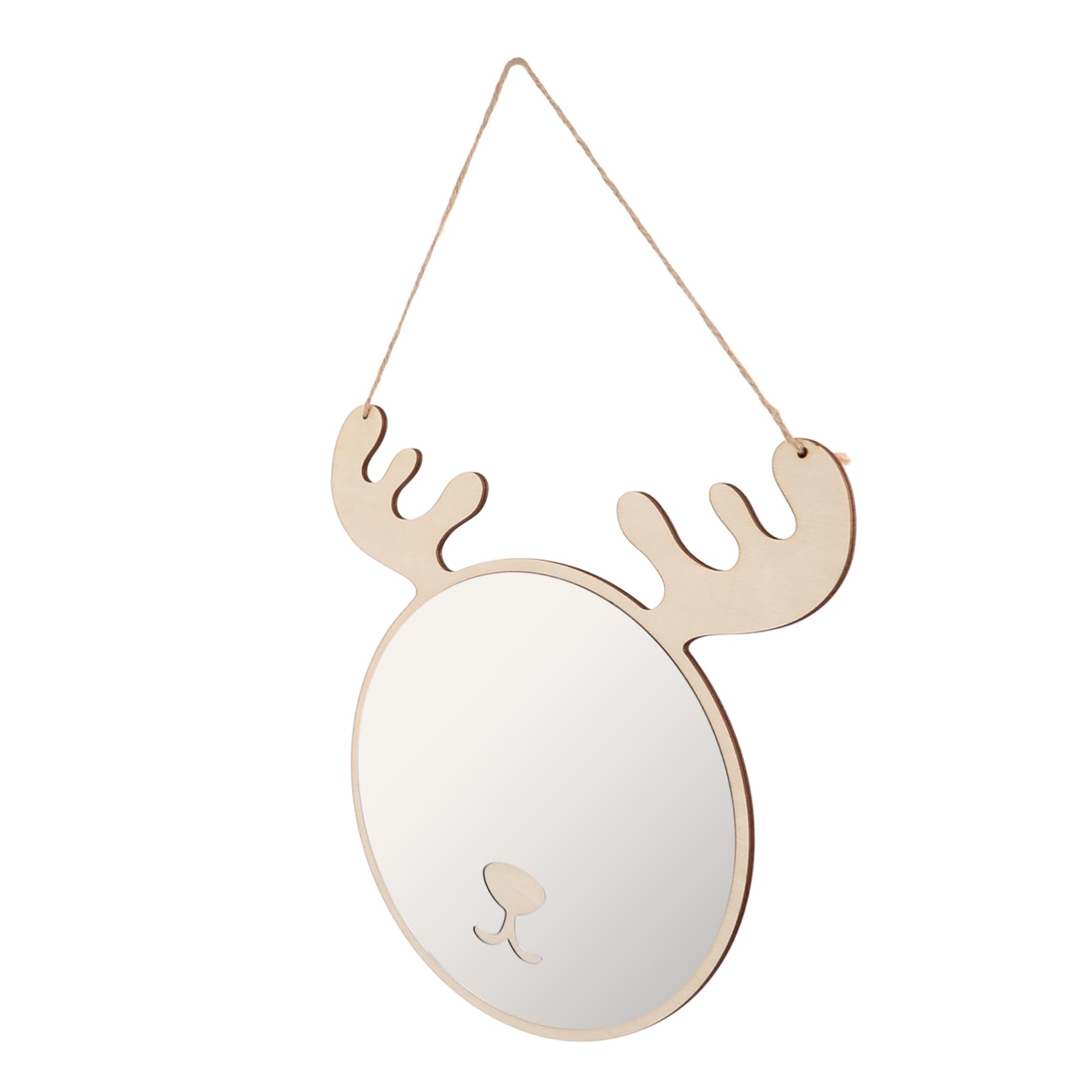 Didiseaon Wooden Kids Mirror Decorative Small Wall Mirror for Boys/Girls Scandinavian Design Home Decor Accessory