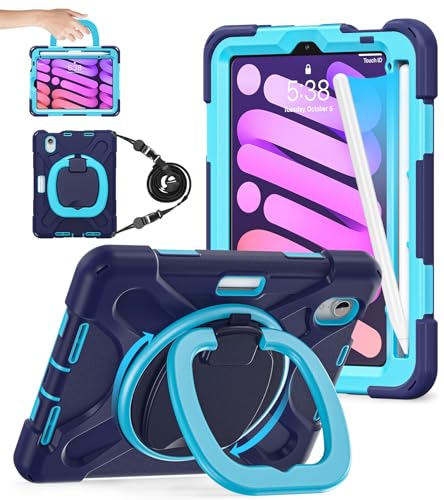 BATYUE Case for iPad mini 7 (A17 Pro) 2024/ Mini 6 2021 8.3 inch Navy Blue