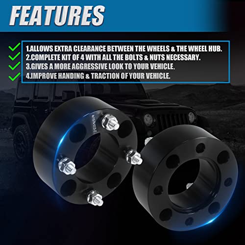 JiiinMiiin 2 inch 50mm 4x110 ATV Wheel Spacers with 74mm Hub Bore & 10x1.25 Studs, Compatible with Honda Yamaha Suzuki Bombardier, Black 4 pack by JiiinMiiin - Image 3