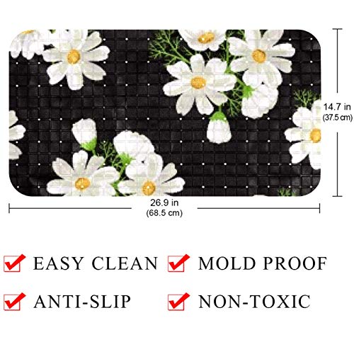 Tapis de bain antidérapant Bennigiry long pour douche et baignoire - 5