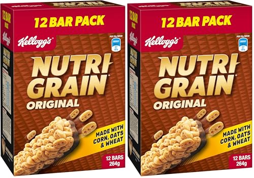 Kellogg's Nutri-Grain Original Cereal Snack Bars, 12 x 22g (Pack of 2)