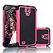 Njjex for Galaxy Mega 6.3 Case， [Nveins] Shock Absorbing Hybrid Dual Layer Rubber Plastic Impact Armor Defender Bumper Rugged Hard Sgell Case Cover for Samsung Mega 6.3 i9200/i9205/i527 [Rose]
