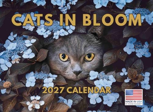 Cats Flowers Calendar 2027 Monthly Wall Calender 12 Month