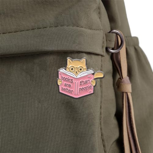 Image of Cartoon Books Enamel Pins Magic Book Badges Animal Brooches Lapel Pin for Backpacks Bag Hat Jacket Learning Graduation Gifts for Teacher Student Readers Book Lovers