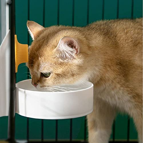 Pet Dog Cat Hanging Automatic Feeders Drinking Bowls 40Oz, Auto Gravity Pet Feeder Water Set, Cage Pet Feeding Bowls Dispenser For Cats Dogs Puppy, Rabbit Hamsters Chinchilla Hedgehog (Green-Food) #TOP5