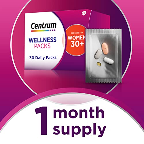 Centrum Wellness Packs Daily Vitamins For Women In Their 30S, Womens Vitamins With Complete Multivitamin, Vitamin D Supplements, Collagen I And Iii, Vitamin C 1000Mg With Rose Hips - 30 Packs/1 Month #TOP5