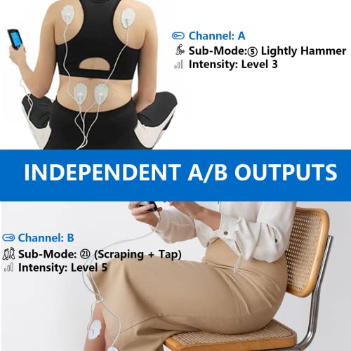 Foxpeed Tens Unit Ems Muscle Stimulator For Pain Relief, Dual Channel Tens Machine Electric Stimulator Physical Therapy With 10Pcs Premium Electrode Pads For Muscle Relief #TOP1
