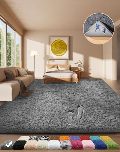 Ophanie Grey Shag Area Rug