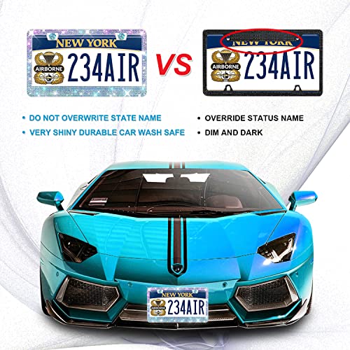 Lord Eagle License Plate Frame, 2 Pack Rhinestone License Plate Frames with GiftBox and 7 Shiny Crystal Rows,Over 1050 pcs 14 Facets SS16 Finest Handcrafted Luxury (Wizard of Oz) - Thumbnail 3