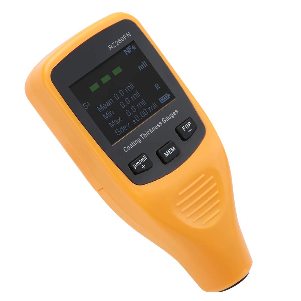 Marhynchus Tester Grubości Lakieru, RZ260FN Wyświetlacz LCD Miernik Grubości Powłoki do Karoserii Samochodu, Pomiar od 0 do 1250um dla Profesjonalistów