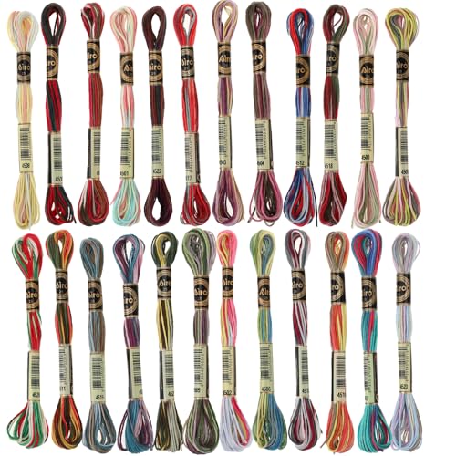 Lista de Hilos de bordar disponible en línea. 49 24 madejas de hilo de bordado multicolor de seis hilos, hilo de punto de cruz para pulseras de la amistad, hilo de bordado a mano gradiente, hilo de algodón para costura y...