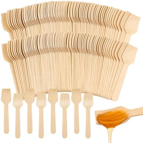 Disposable Mini Wooden Spoons Tasting Spoons Ice cream spoon Sampling Spoons (300, 3.75 inch)