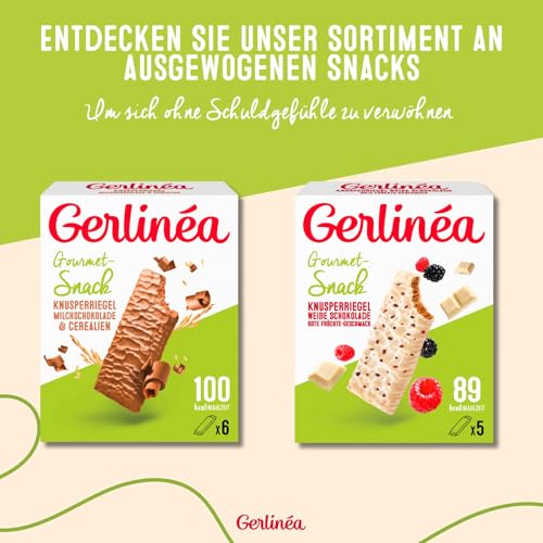 GERLINÉA – Knusprige Riegel mit roten Früchten – Knusprige Waffeln – Leckere Snacks, glutenfrei, reich an Ballaststoffen – Packung mit 6 Riegeln, 102 g