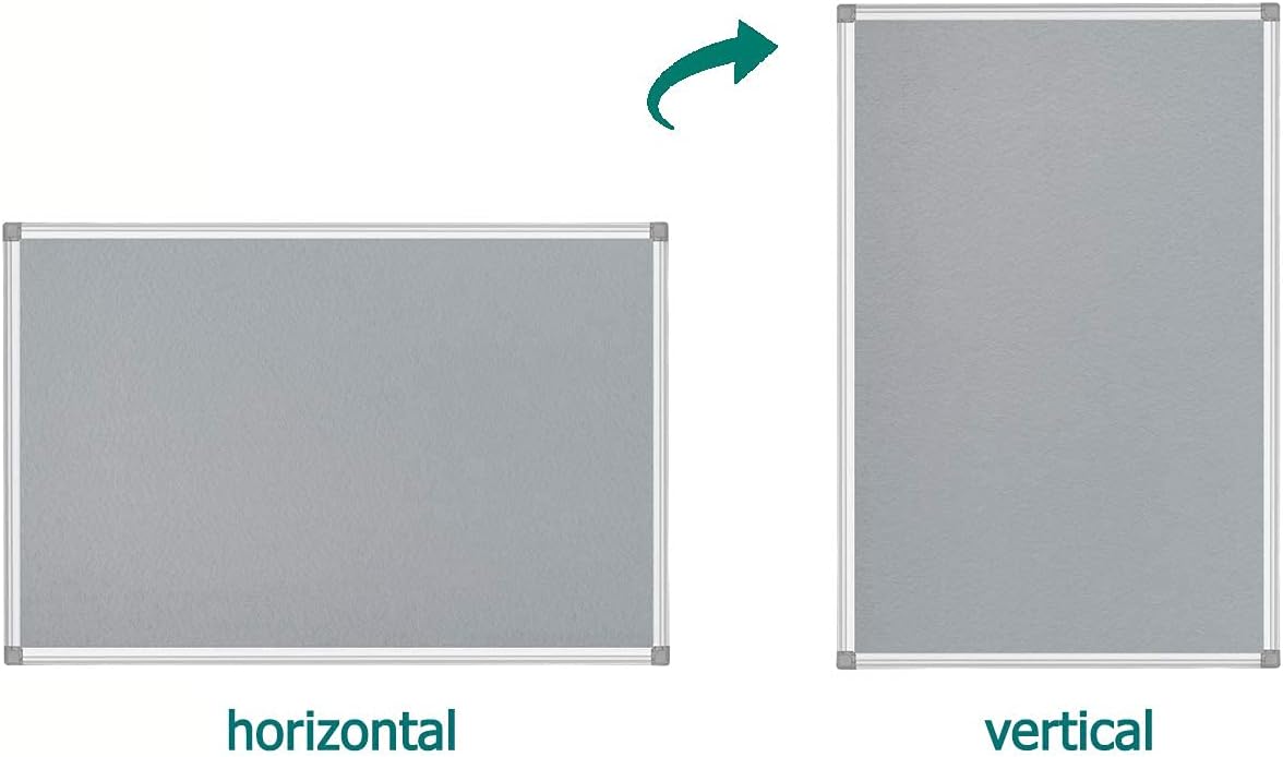 A AIRLLEN Gray Felt Bulletin Board 36x24 Inches with Silver Aluminum Frame, Includes 12 Push Pins & Mounting Hardware, Notice Board for Wall, Home Office, Classroom, Dorm Room, and Kids Room